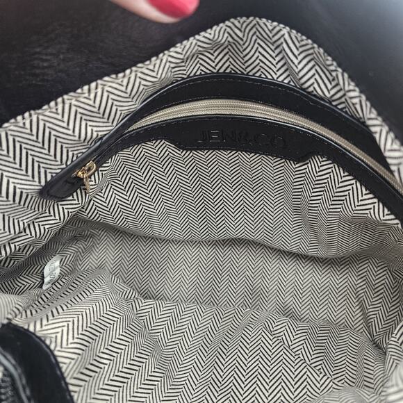 Jen & Co Tweed Bucket Handbag Classic Contemporary Vegan Preppy Minimalist Chic - Picture 9 of 12